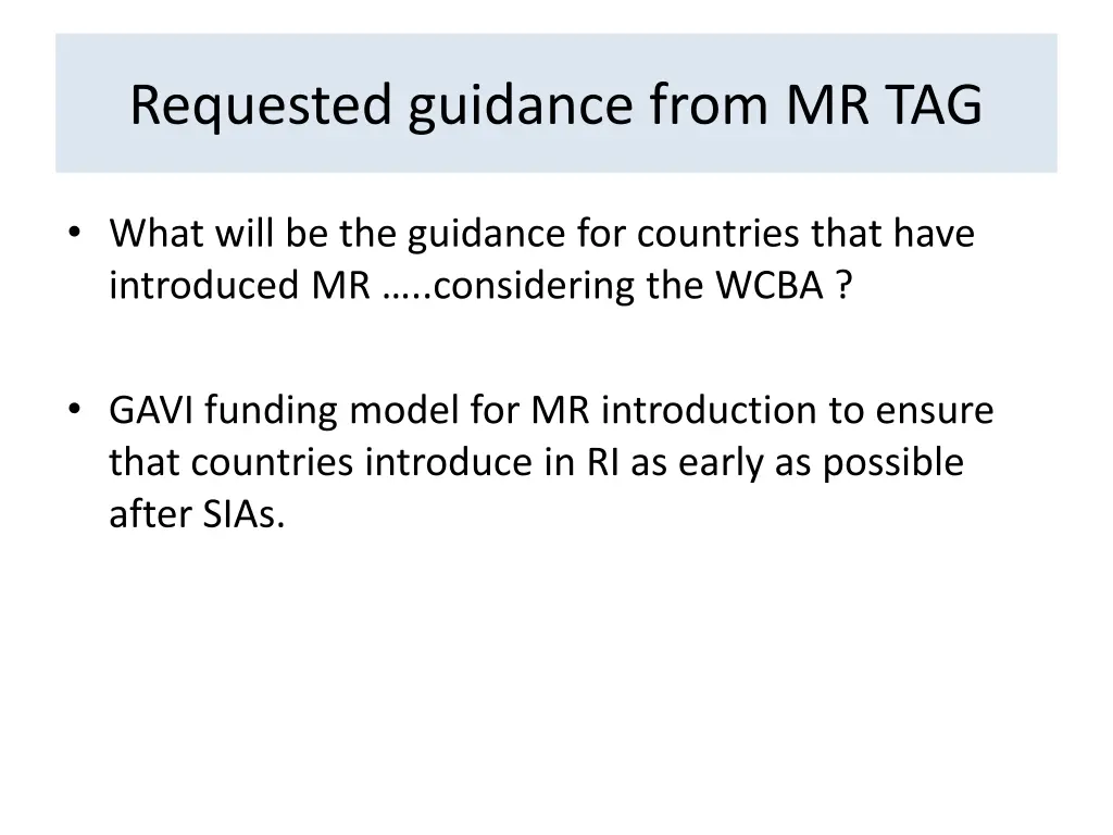 requested guidance from mr tag