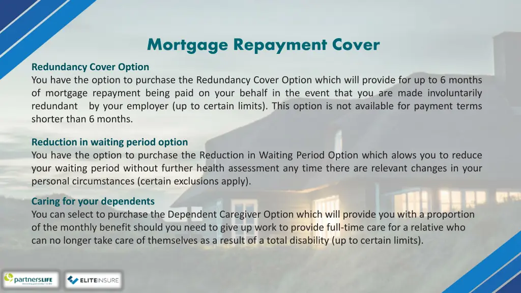 mortgage repayment cover 14