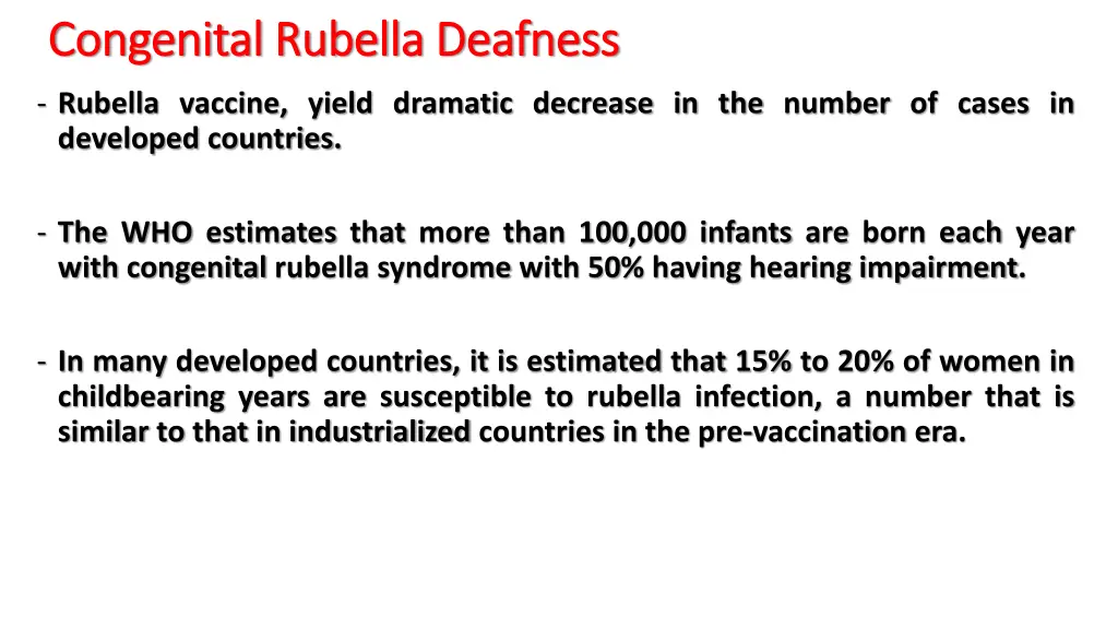 congenital rubella deafness congenital rubella
