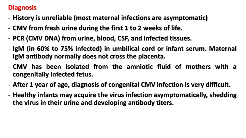 diagnosis history is unreliable most maternal