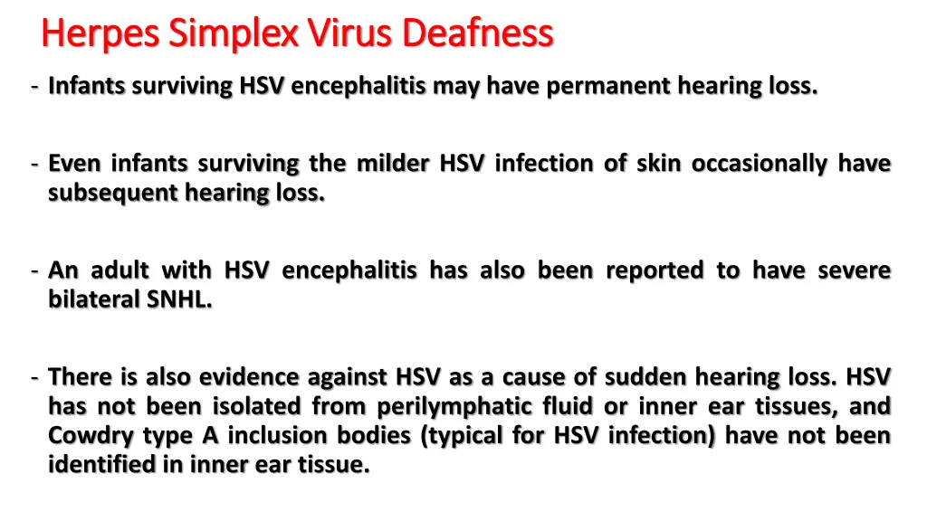 herpes simplex virus deafness herpes simplex