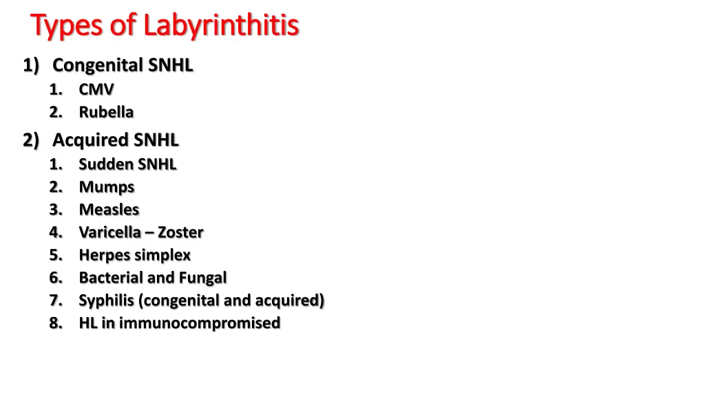 types of labyrinthitis types of labyrinthitis