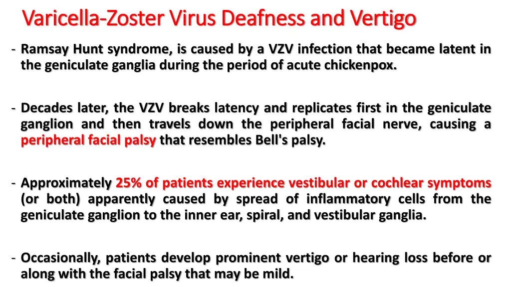 varicella varicella zoster virus deafness