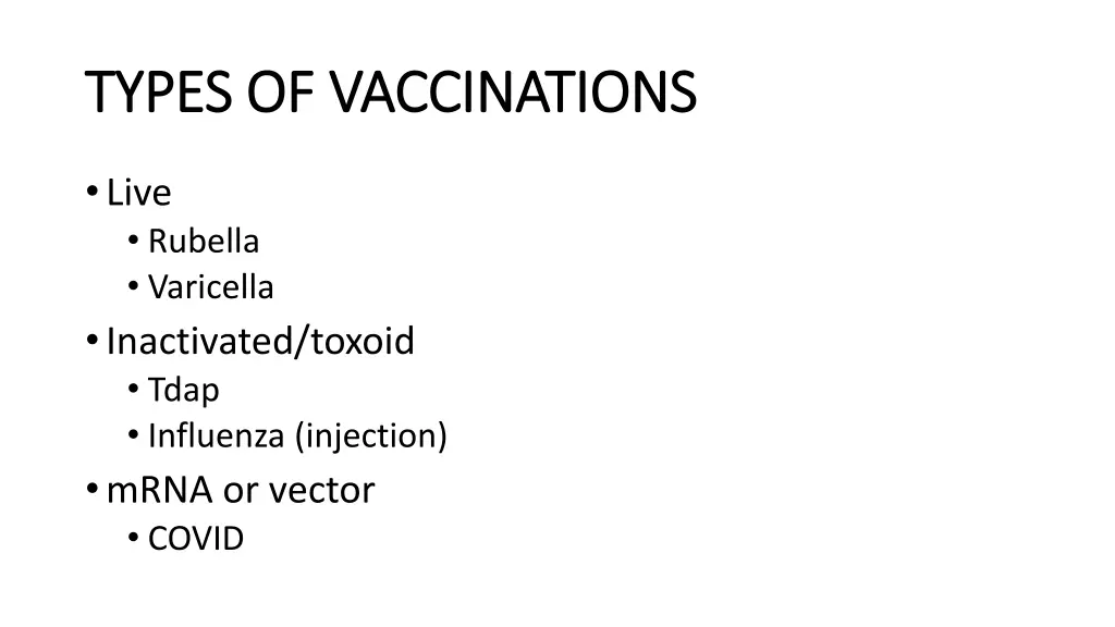 types of vaccinations types of vaccinations