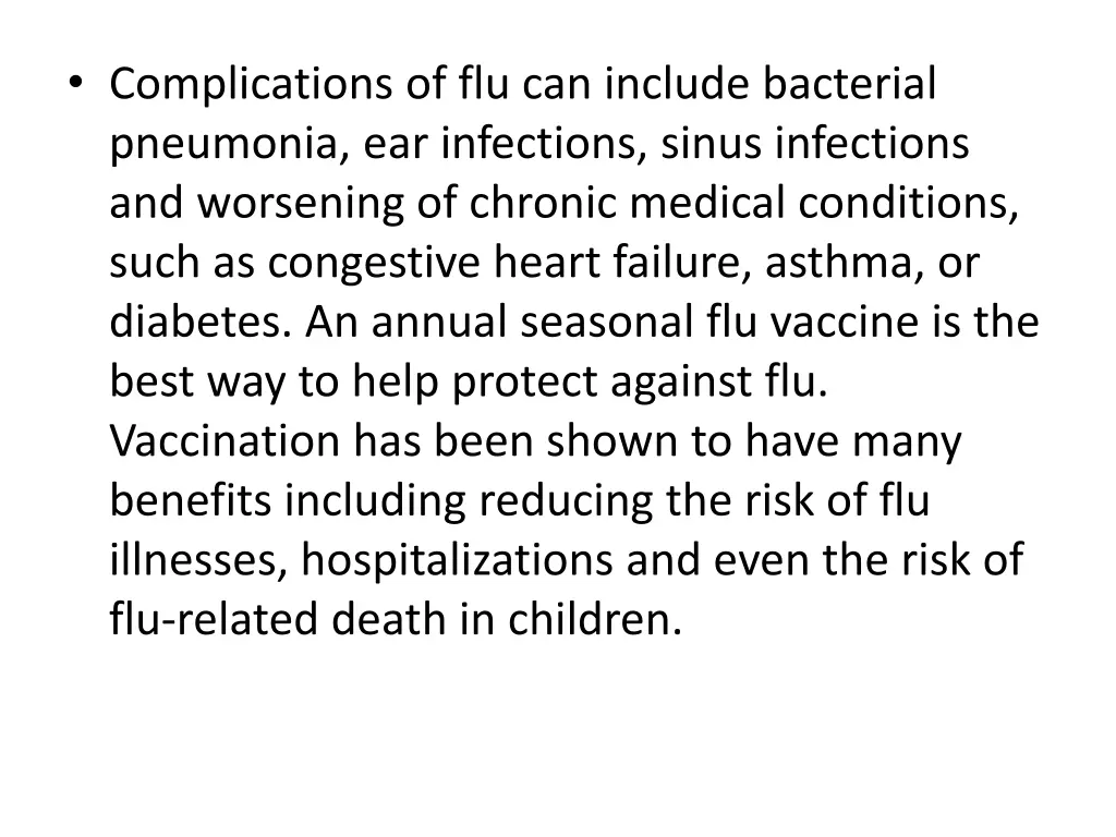 complications of flu can include bacterial