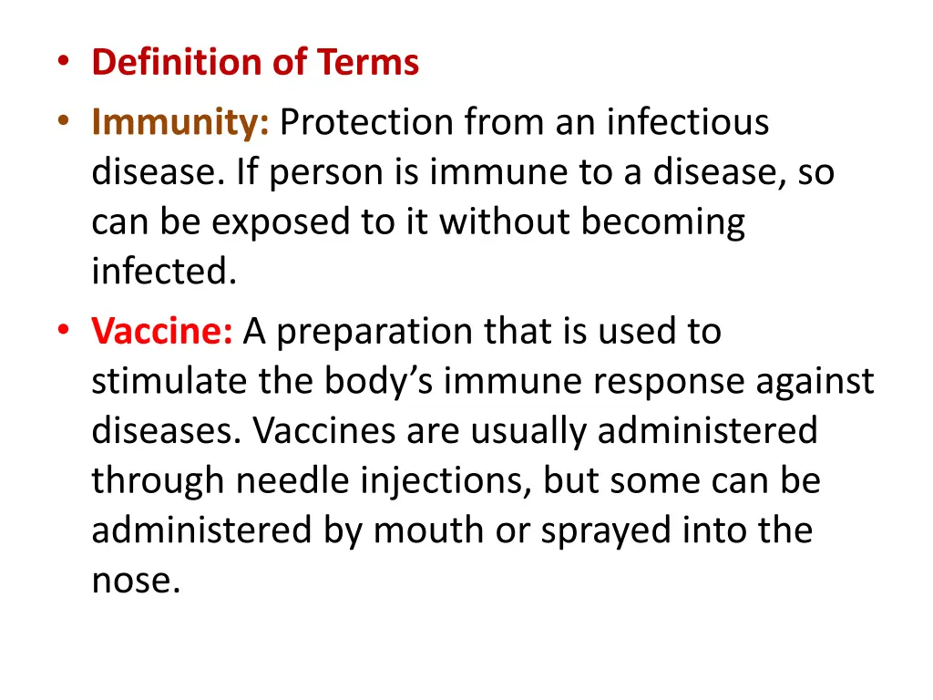 definition of terms immunity protection from