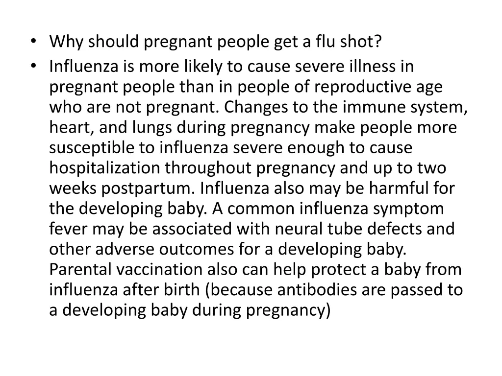 why should pregnant people get a flu shot