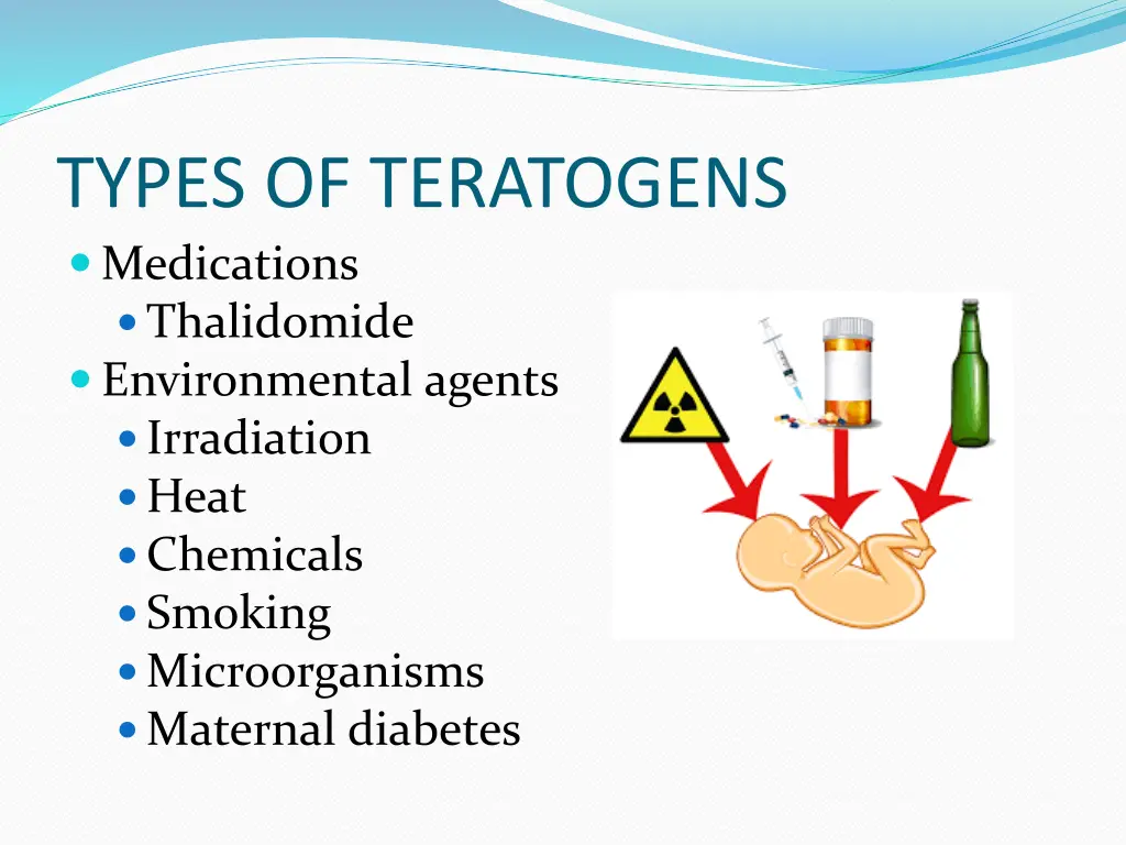 types of teratogens medications thalidomide