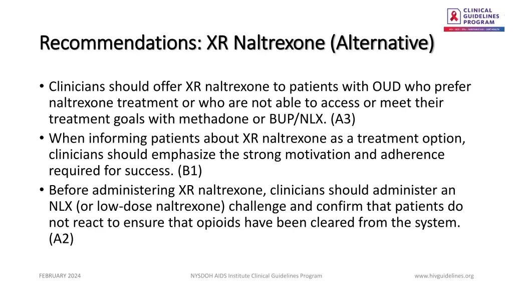 recommendations xr naltrexone alternative