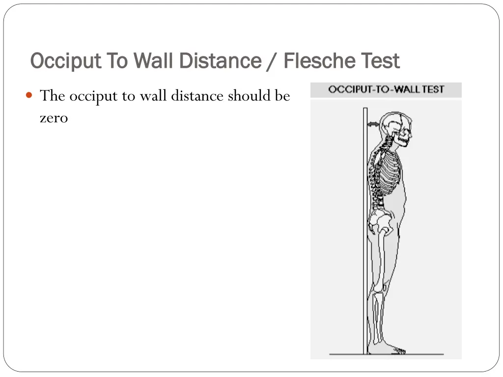 occiput occiput to wall distance to wall distance