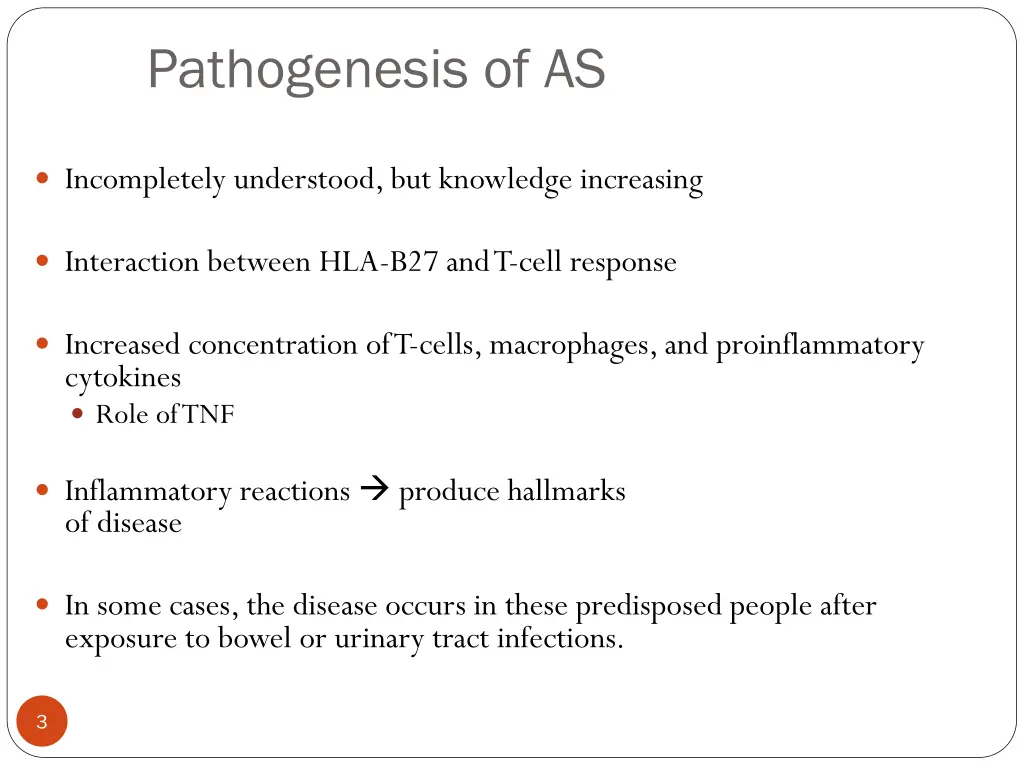pathogenesis of as
