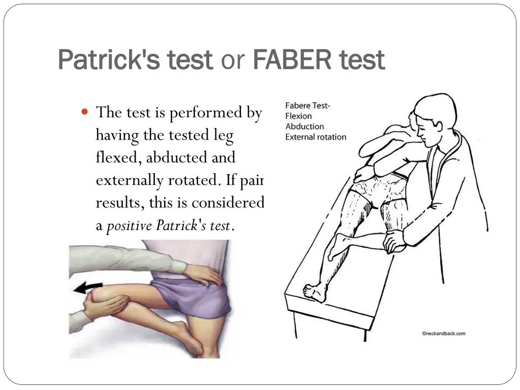 patrick s test patrick s test or faber test