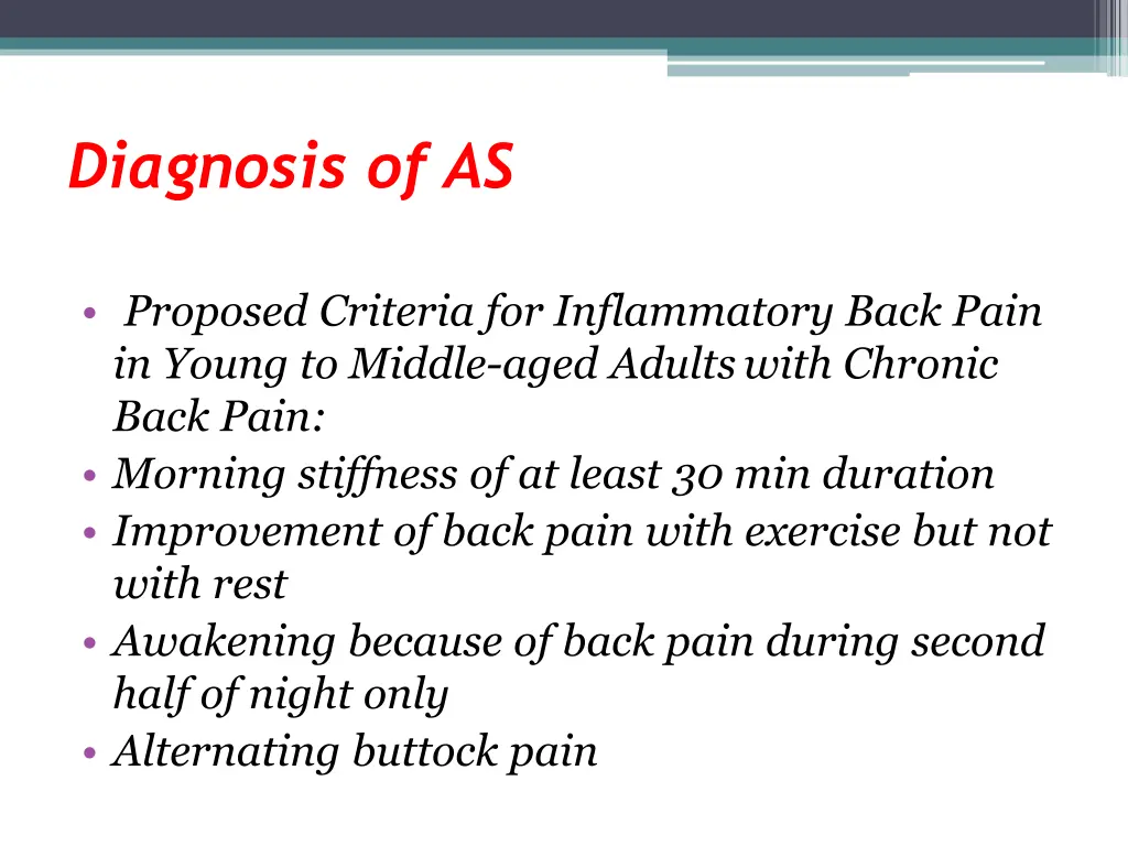 diagnosis of as