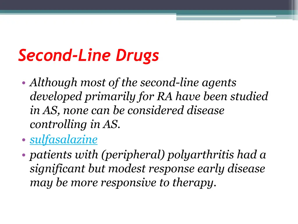 second line drugs