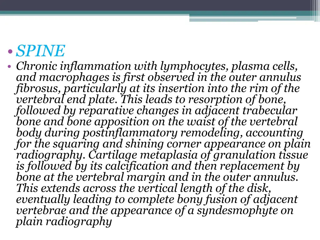 spine chronic inflammation with lymphocytes