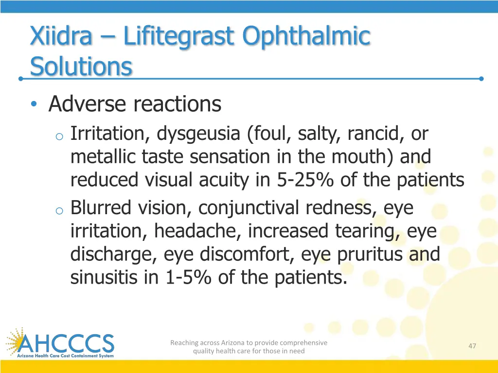 xiidra lifitegrast ophthalmic solutions adverse