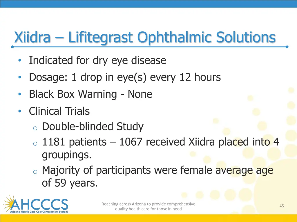 xiidra lifitegrast ophthalmic solutions