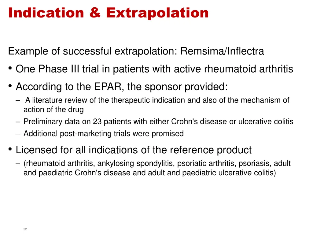 indication extrapolation 1