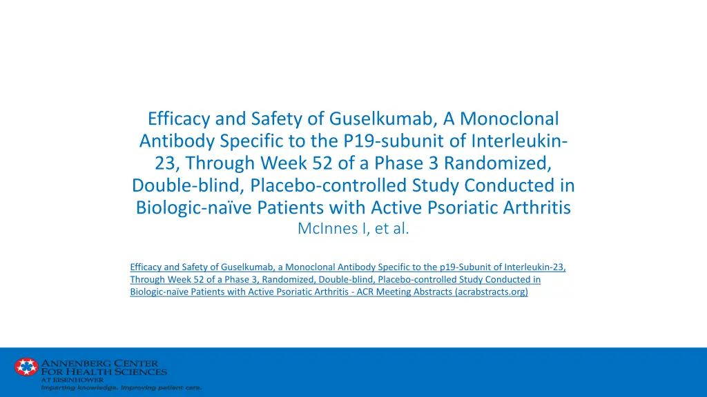 efficacy and safety of guselkumab a monoclonal