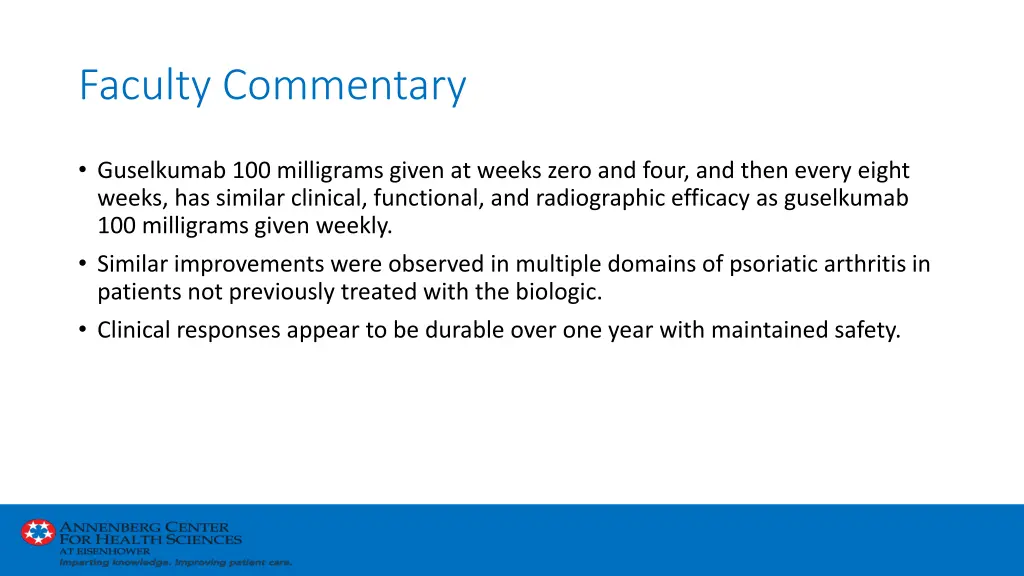 faculty commentary
