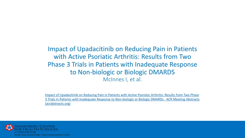 impact of upadacitinib on reducing pain