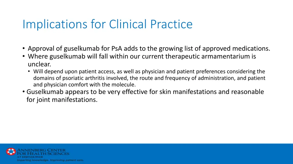 implications for clinical practice
