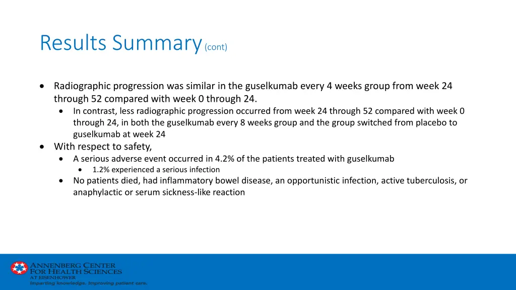 results summary cont 1