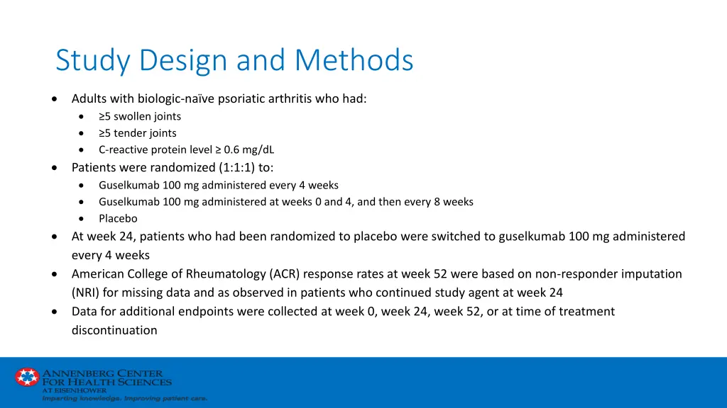 study design and methods
