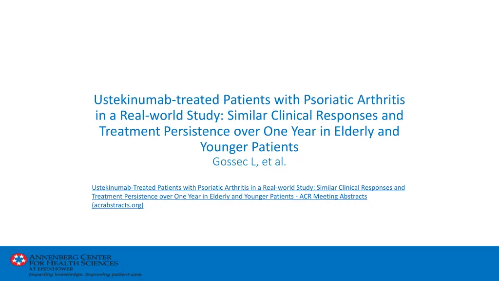 ustekinumab treated patients with psoriatic