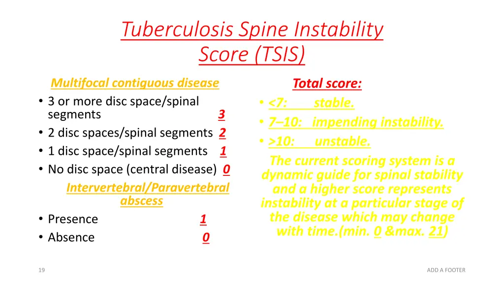 tuberculosis spine instability score tsis 4