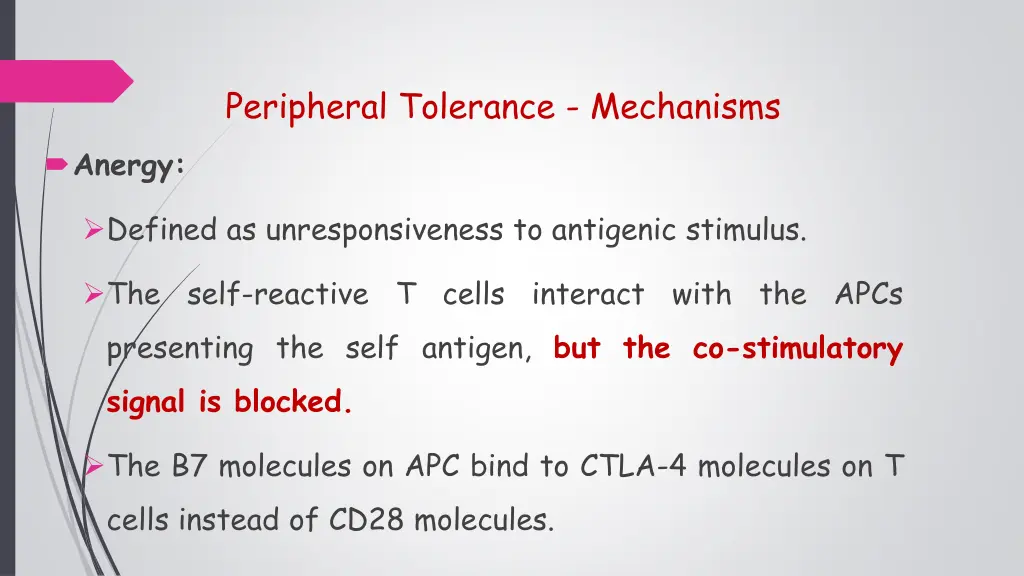 peripheral tolerance mechanisms 1