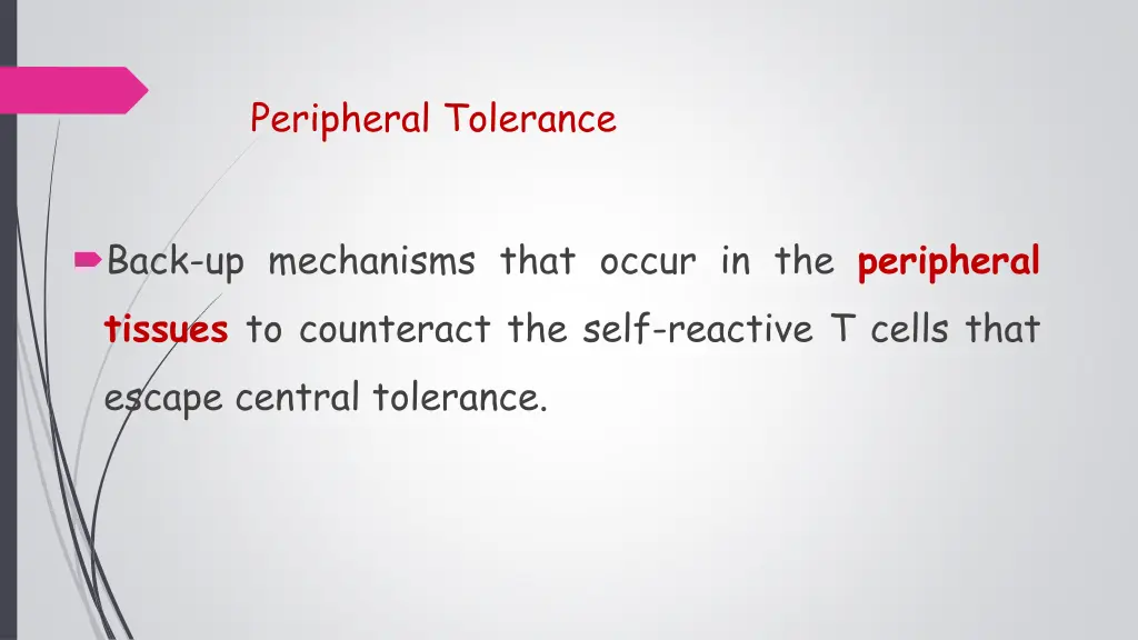 peripheral tolerance