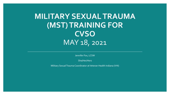 military sexual trauma mst training for cvso