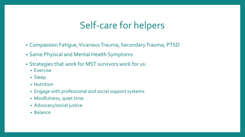 self care for helpers