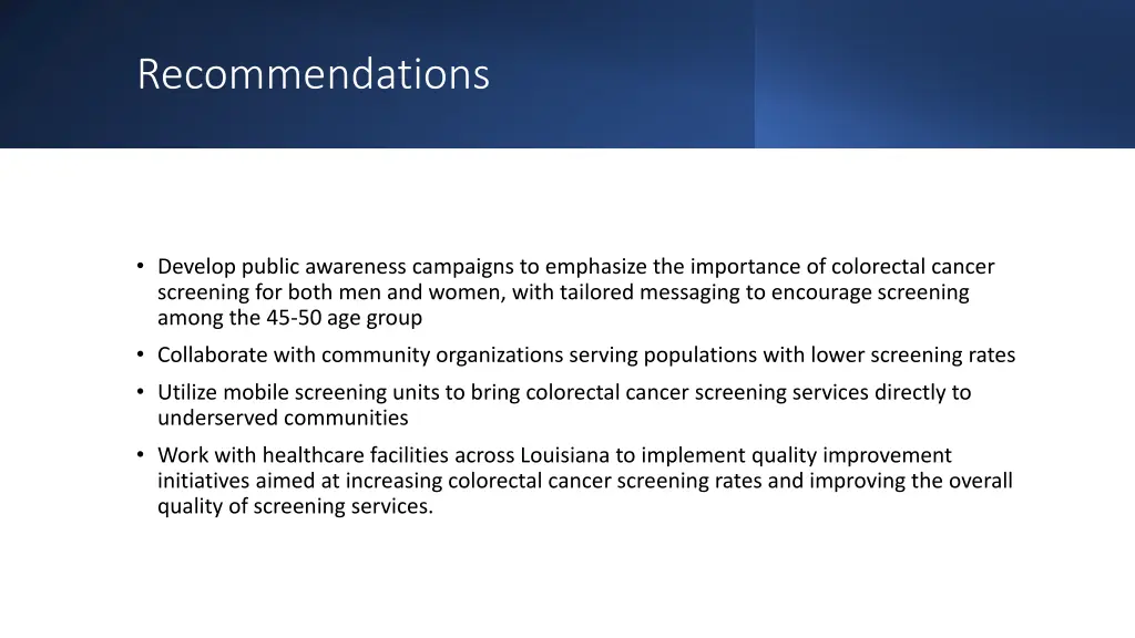 recommendations