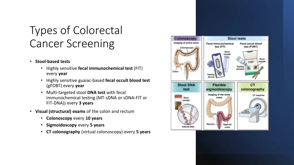 types of colorectal cancer screening