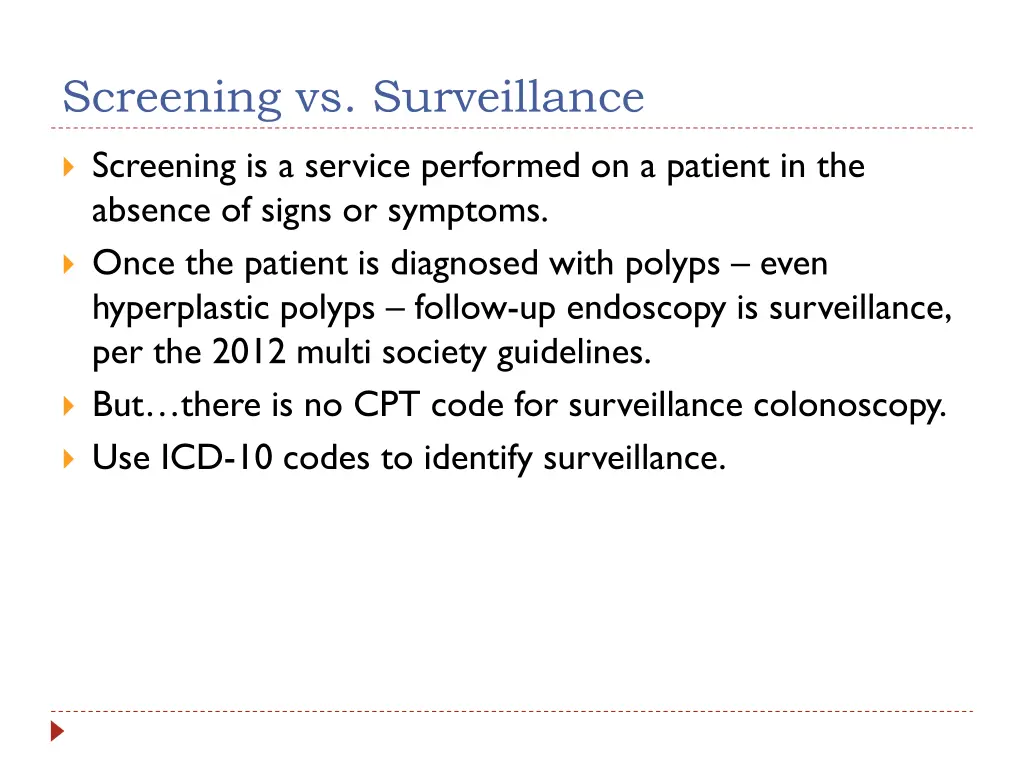 screening vs surveillance
