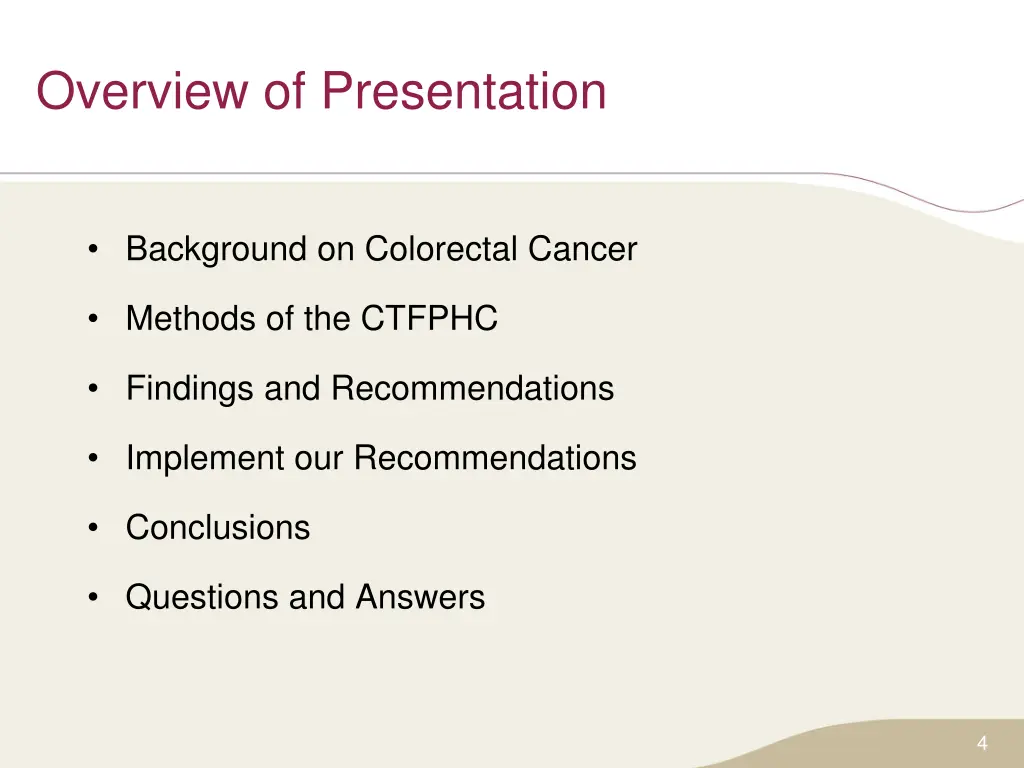overview of presentation