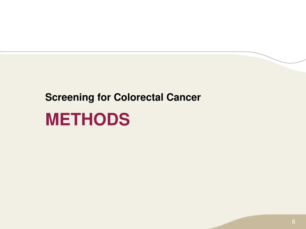 screening for colorectal cancer 1
