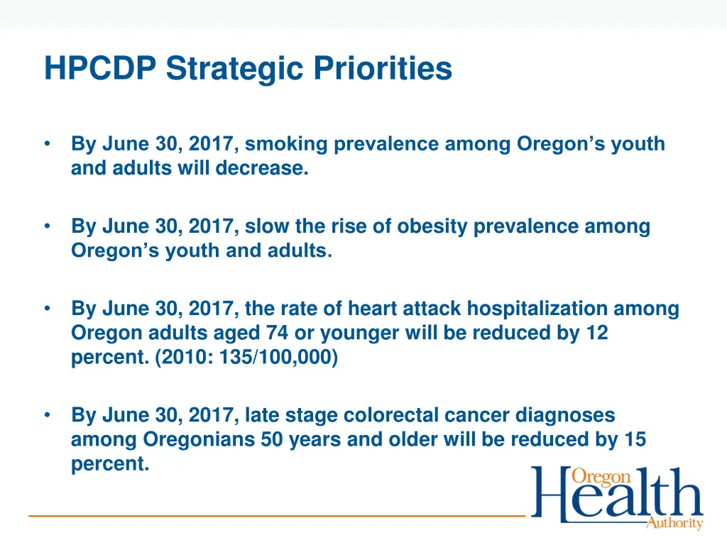 hpcdp strategic priorities