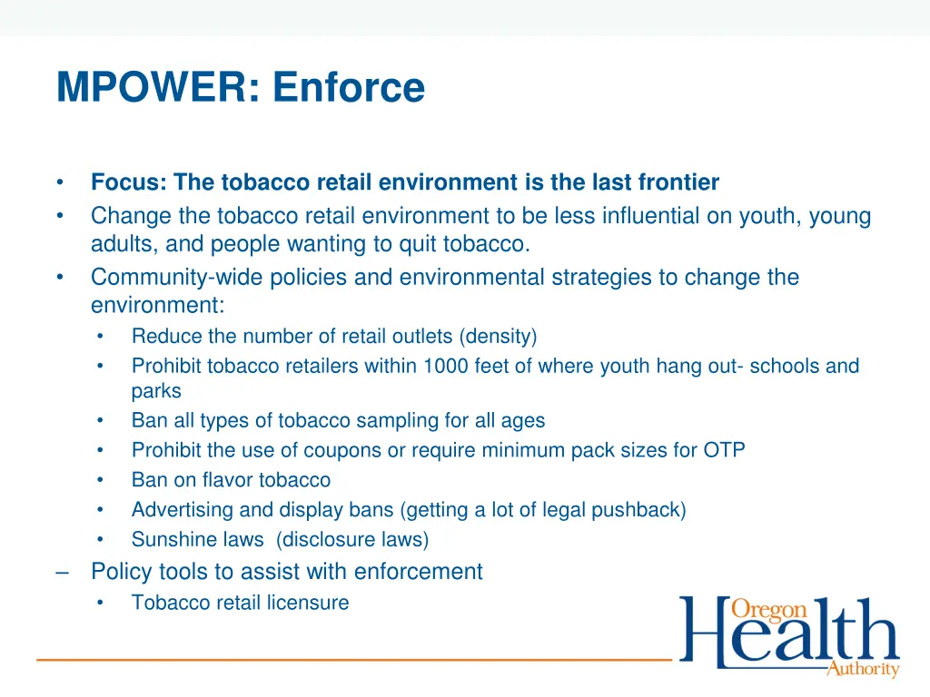 mpower enforce