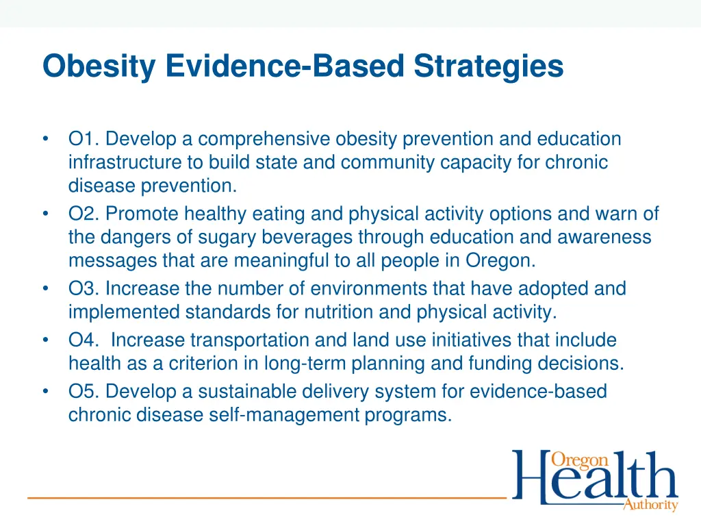 obesity evidence based strategies