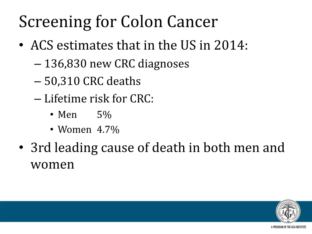 screening for colon cancer acs estimates that
