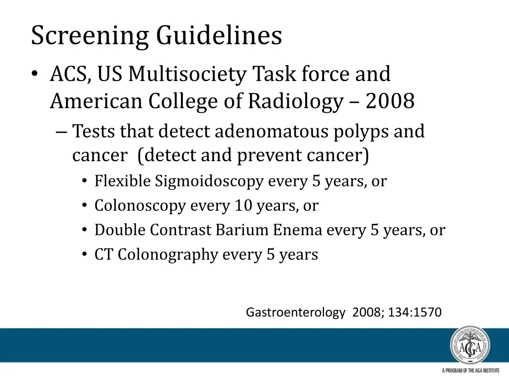 screening guidelines acs us multisociety task