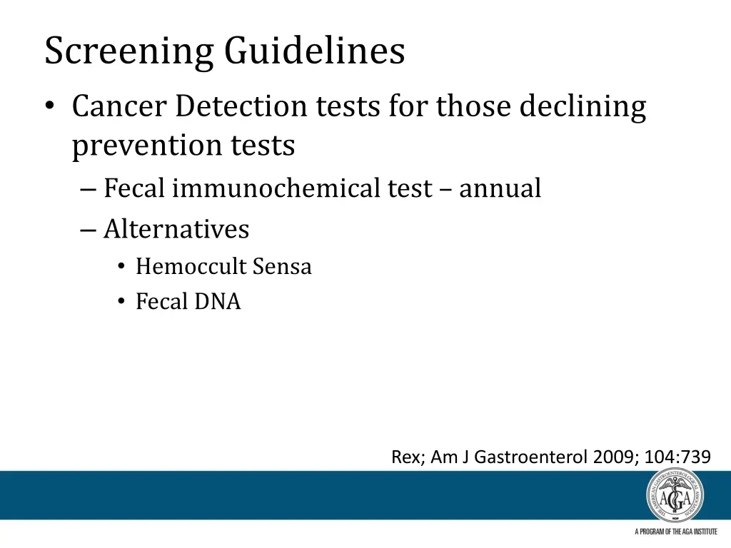 screening guidelines cancer detection tests