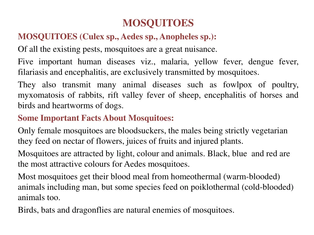 mosquitoes