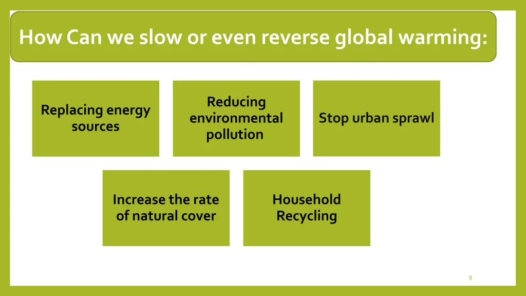 how can we slow or even reverse global warming