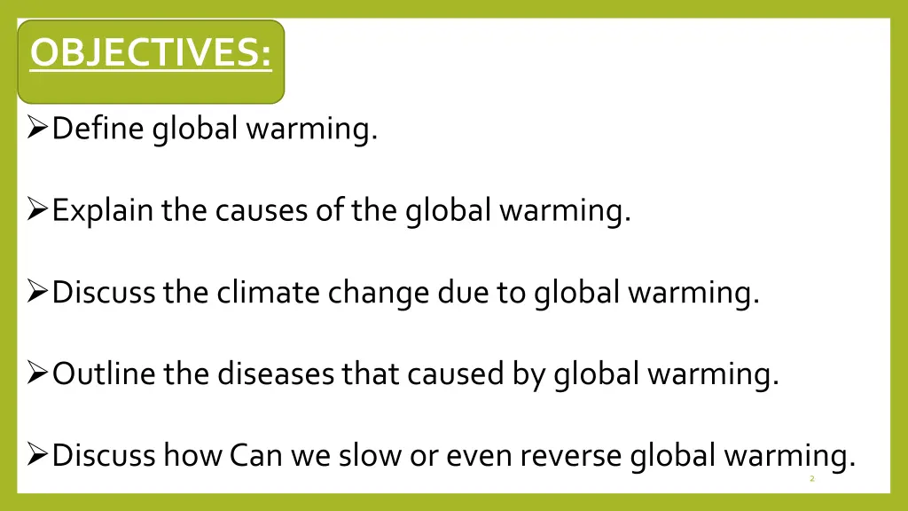 objectives