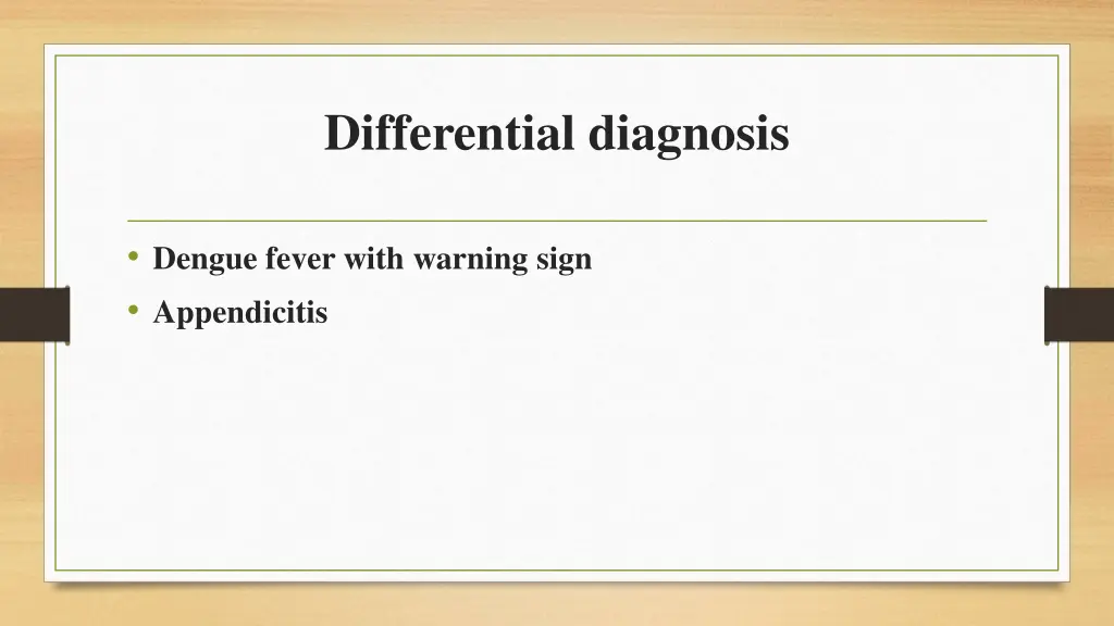 differential diagnosis