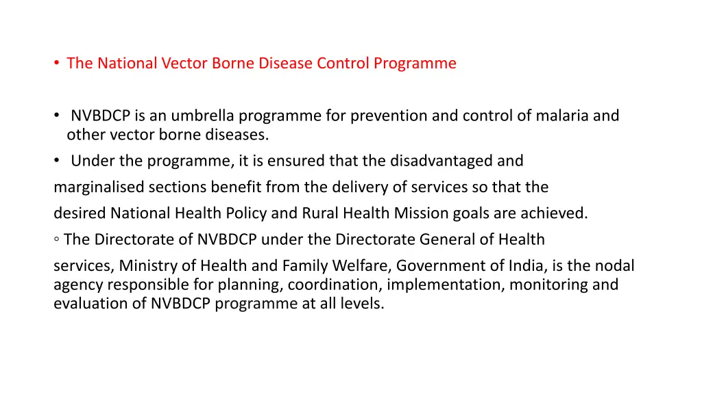 the national vector borne disease control